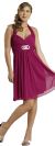 Main image of Halter Neck Shirred Short Bridesmaid Party Dress