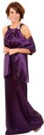 Satin Formal Evening Gown with Sash & Bow in alternative image