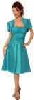 Main image of Short Pleated Taffeta Party Dress with Matching Jacket
