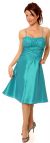 Short Pleated Taffeta Party Dress with Matching Jacket in alternative image