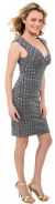 Textured Short  Party Dress in Navy