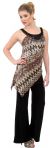 Asymmetric 2 Piece Pant Dress in Brown