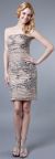 Main image of Metallic Animal Print Short Prom Dress