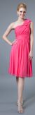 Main image of One Soulder Floral Accent Short Party Dress 