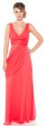 Main image of V-Neck Formal Dress with Draped Side Sash