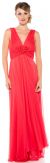 Main image of V Neck Formal Dress with Bead Accent at Front Center