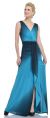 Main image of V-neck Wrap Style Ombre Formal Dress with Front Sash