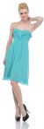 Halter neck A-line Medium Length Party dress in Jade Green