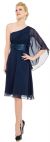 Main image of One Shoulder Flutter Sleeve Knee Length Party Dress
