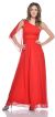 Main image of One Shoulder Long Formal Dress with Sash at back