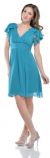 Main image of Wrap Style Short Party Dress with Ruffled Sleeves
