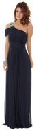 Main image of One Shoulder Long Formal Dress with Bejeweled Strap