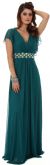 Main image of V-Neck Long Formal MOB Dress with Flutter Sleeves