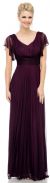 Main image of V-Neck Ruffle Sleeves Long Formal Dress with Pleating
