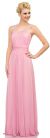 Pearls U-Neck Ruched Long Formal Bridesmaid Dress  in Dark Rose