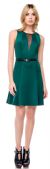 Main image of Paneled Techno Short Dress with Belt on Waist