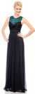 Main image of See-Thru Lace Back Long Formal Dress with Twist Knot