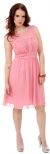Semi Sheer Top Chiffon Short Party Bridesmaid Dress in Dusty Pink