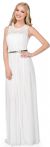Main image of Sheer Lace Top Waist Belt Long Bridesmaid Dress