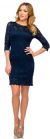 Floral Pattern Lace Short Party Dress with 3/4 Sleeves in an alternative picture