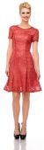 Main image of Short Sleeves Metallic Lace Short Formal Party Dress