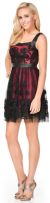 Main image of Rosette Pattern Short Formal Party Dress in Mesh