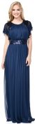 Main image of Ruffle Sleeves Long Formal Bridesmaid Dress with Sequins
