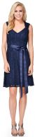 Main image of V-Neck Lace Short Formal Party Dress with Belt
