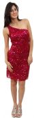 Main image of Hand Beaded and Sequined One Shoulder Short Dress