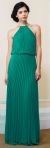 Main image of Pleated Halter Neck Blouson Top Long Formal Dress