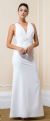 Deep V-Neck Lace Back Long Formal Bridesmaid Dress in an alternative image