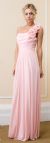 Main image of Ruched Bust Floral Shoulder Long Formal Evening Gown
