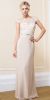 Main image of Floral Bodice Bejeweled Waist Long Formal Evening Dress