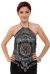Halter Neck Sequin Beaded Top in Gray/Silver