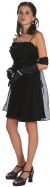 Valance Style Short Party Dress in Black color