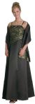 A-line Formal Prom Dress with Shimmer Paisley Material in Black color