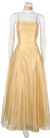 Puffy Prom Dress with Spaghetti Straps in Tan color