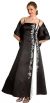 Main image of Black & White Formal Prom Dress with Glitter Work