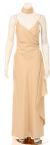 Spaghetti Full Length Dress with Bust Overlay in Champaign