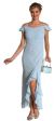 Main image of Ruffled Sabrina Cut Long Formal Dress