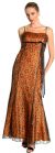 Empire Style Floral Lace Dress in Black/Orange color