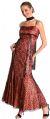 Empire Style Floral Lace Dress in Black/Pink color