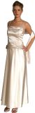 Main image of Full Length Satin Brooch Formal Dress