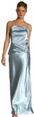 Main image of Full Length Spaghetti Strap Satin Evening Dress