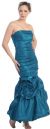 Main image of Strapless Shirred Formal Gown with Bottom Applique