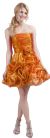 Short Strapless Bubble Prom Dress in Orange