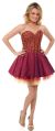 Sparkling Short Prom Dress in Plum