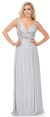 Main image of Deep V-Neck Ruched Floor Length Formal Prom Dress