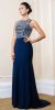 Main image of Bejeweled Bust Keyhole Back Long Formal Prom Dress