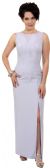 Main image of Pencil-Cut Sleeveless Formal Dress with Sequined Bodice